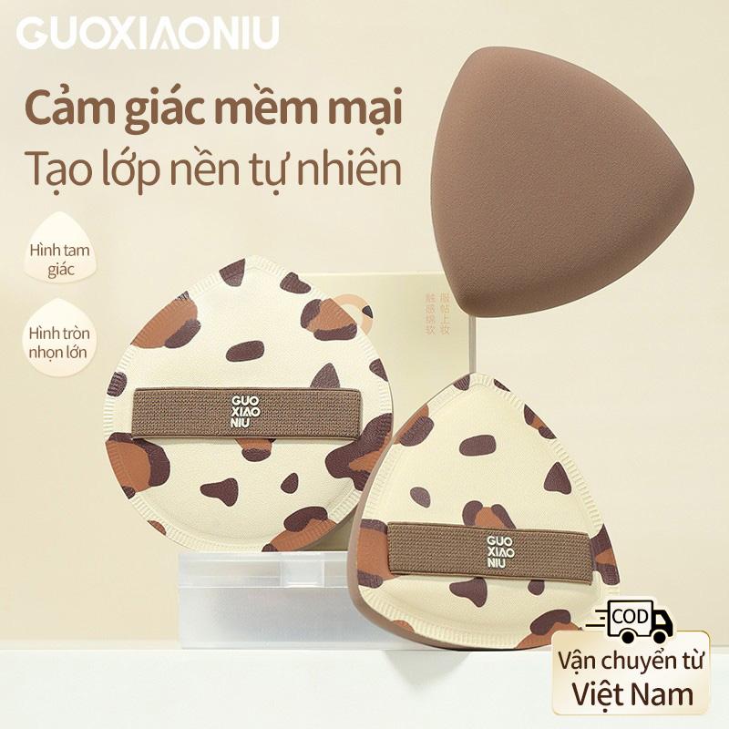Bông Đánh Phấn Họa Tiết Da Báo GUOXIAONIU, Dây Đàn Hồi, Dụng Cụ Sử Dụng Kép Ướt Và Khô, Đệm Khí Marshmallow Kem Nền Dạng Lỏng