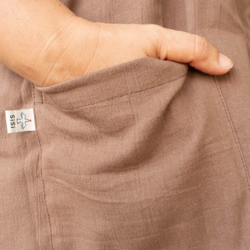 Linen apron masak (Mocha) 3