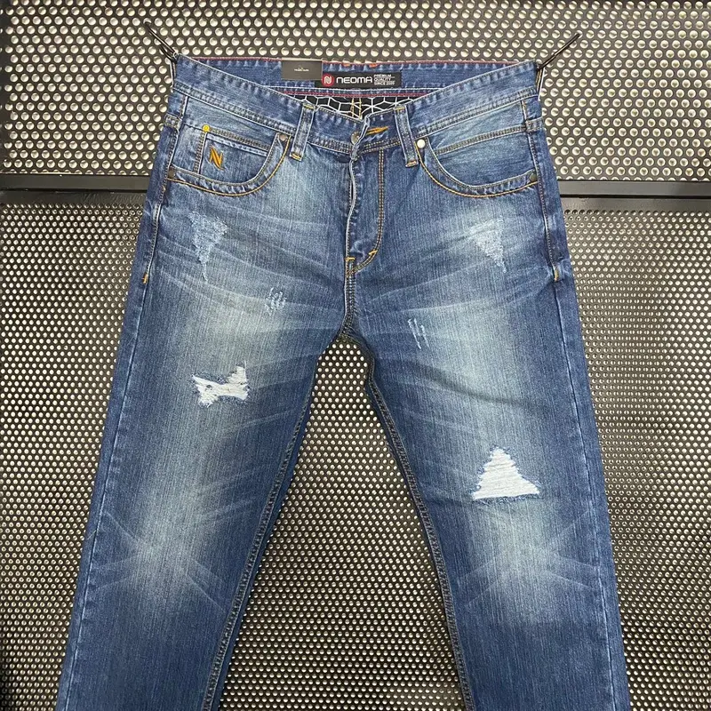 Celana Jeans Pria Neoma Sobek Tidak Melar Reguler Fit 2