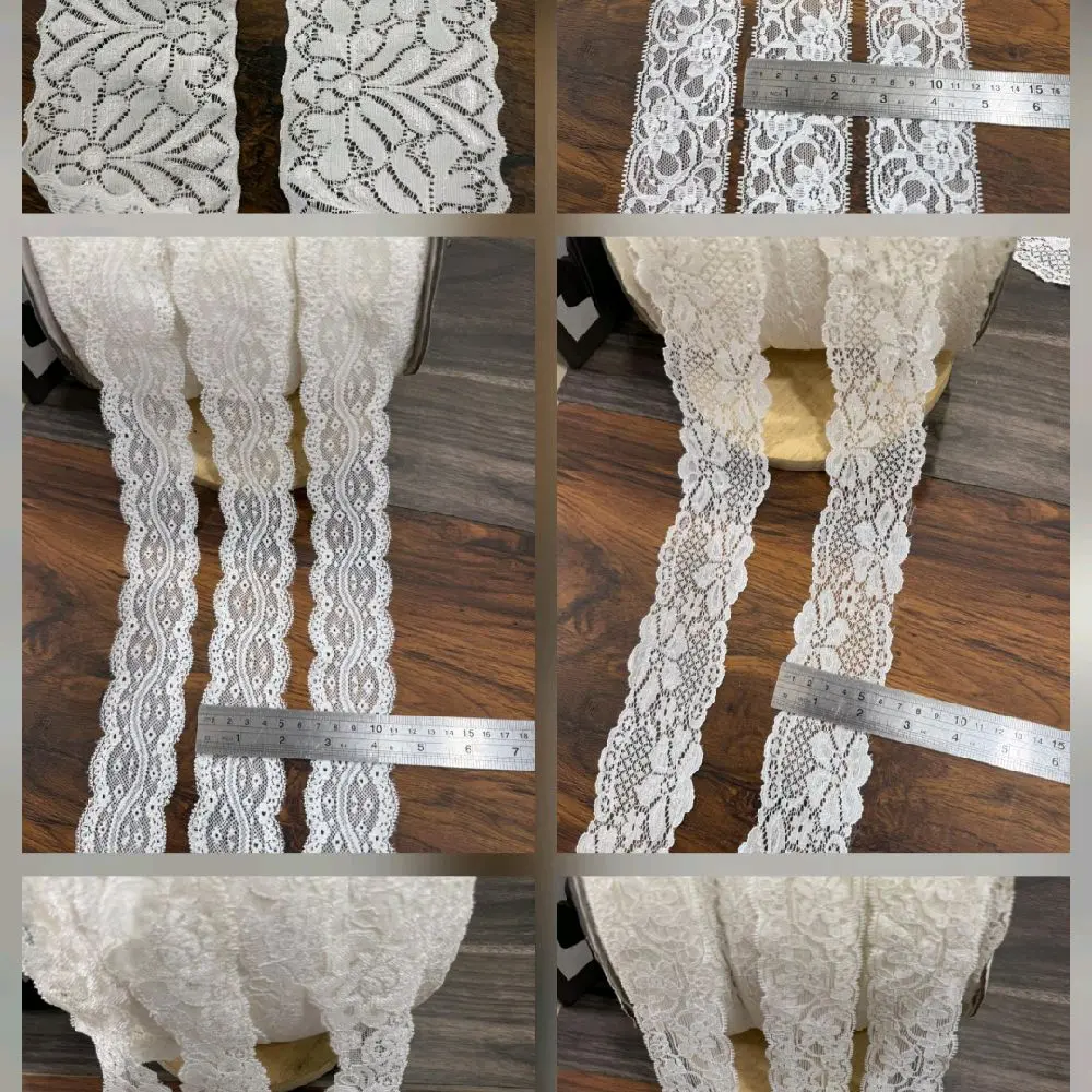 Renda strech warna bw dan putih harga per meter