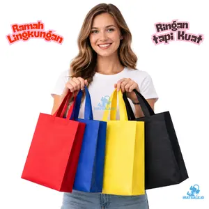 1 LUSIN Tas Goodie Bag Spunbond 75gsm Tali Samping Kuat Ramah Lingkungan Kantong Belanja Bahan Premium Jahitan Rapi Warna Bebas Cocok untuk Souvenir & Belanja - Tas Souvenir Ulang Tahun Pernikahan Aqiqah