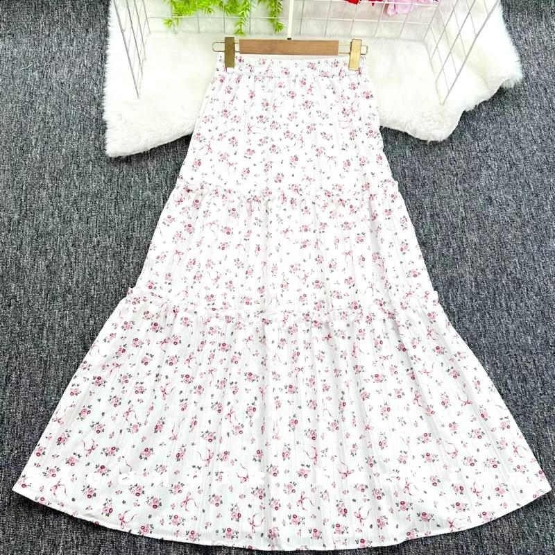 Rok Susun Korea Style Motif Bunga Kecil Cantik Kekinian 8