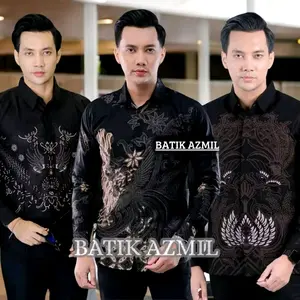 Batik Pria Lengan Panjang Premium Casual Modis Trendy Masa Kini M L XL XXL XXXL - Kemeja Batik Pria Lengan Panjang Motif