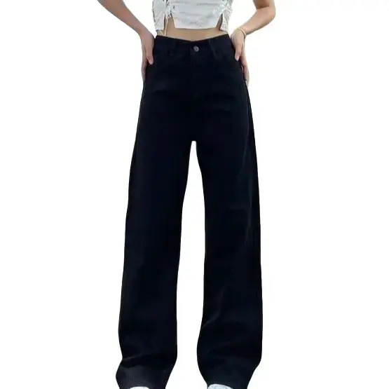 Jeansqu - BLACK LOOSE JEANS BASIC | Celana Panjang Highwaist Wanita Jeans Wanita Polos Highwaist Wanita Non Skinny Jeans Highwaist Baggy Wideleg Jeans Kulot  Jeans Wanita Korean Style