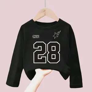 Baju Atasan Kaos Anak Lengan Panjang Laki Laki Perempuan Baju Outfit Anak Angka 28 Viral Unisex