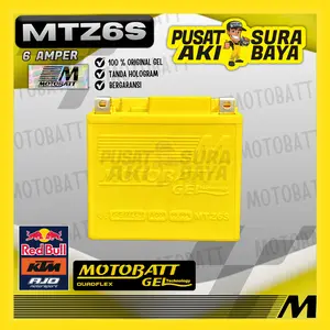 OFFICIAL MOTOBATT GEL MTZ6S 6 AH ORIGINAL AKI MOTOR HONDA ADV 150 AIR BLADE BEAT ISS CB 150R PCX SCOOPY ISS