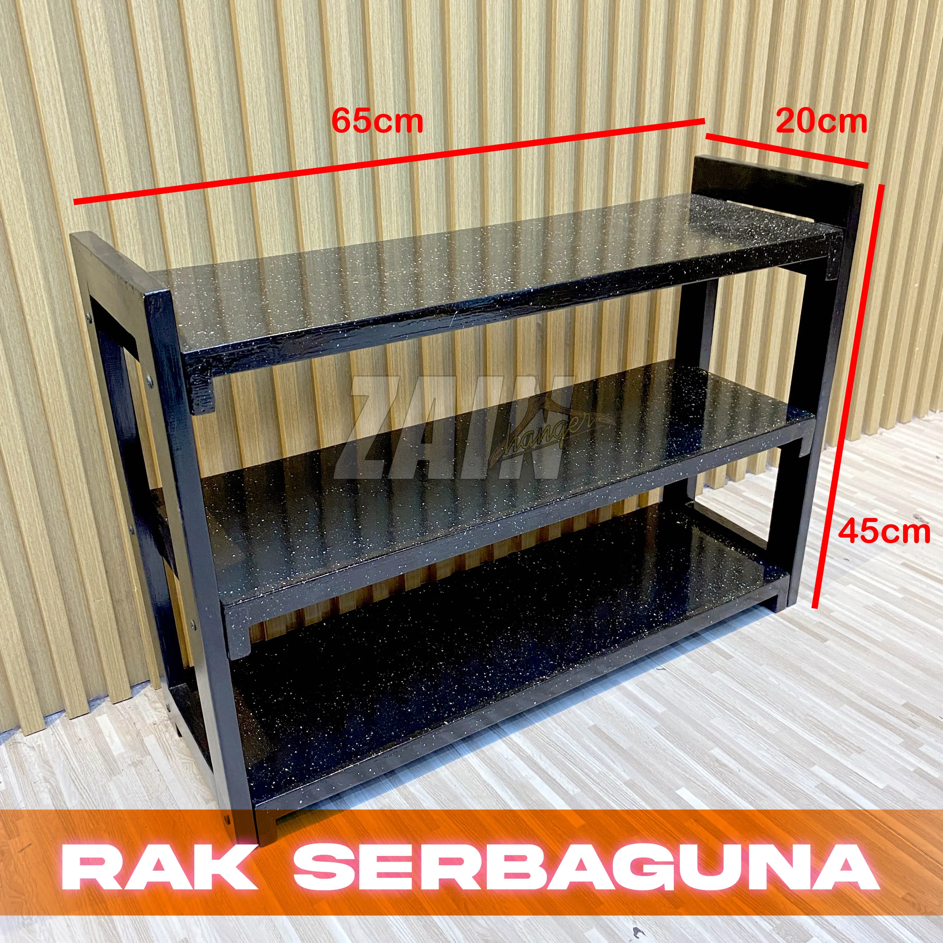 Rak Sandal Kayu Estetik Kokoh
