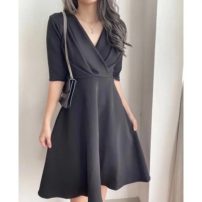 Dress korea simple scuba terbaru dress Jolly dress kondangan dres natal 3