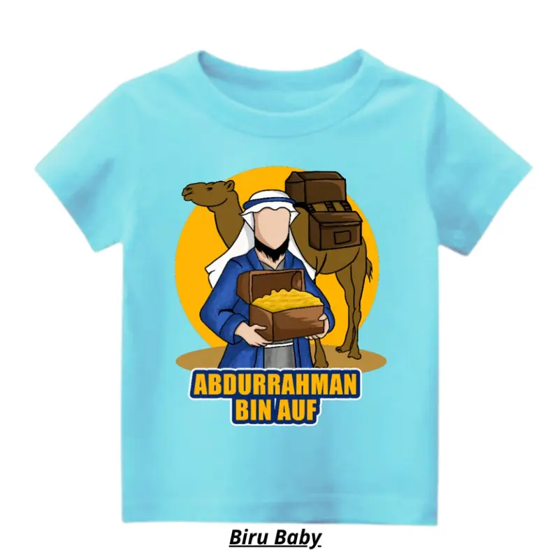 Man Cloth Baju Kaos Dakwah Islam Anak Laki Cowok Sahabat Nabi Abdurrahman Bin Auf Bahan Katun Combed 30s fashion pakaian Muslim 2