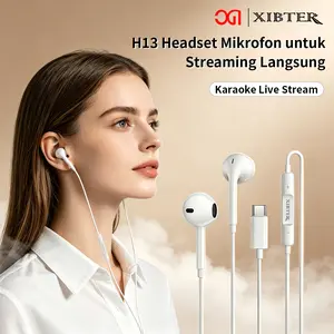 XIBTER H13 Wired Sound	 Card Headset 2in1 Bluetooth Live dengan Mikrofon In-Ear & Rekaman HD untuk HP PC Soundcard Karaoke Live Stream  Earphones boss