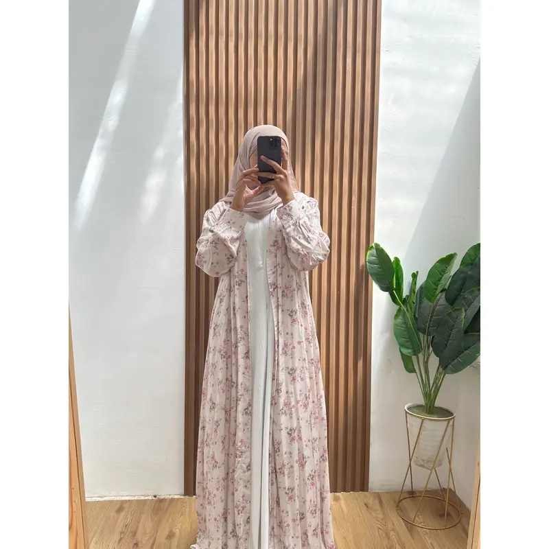 Claudia Gamis Outher Motif By Melisa Syari Wanita Muslim Dress Airflow Rayon 2