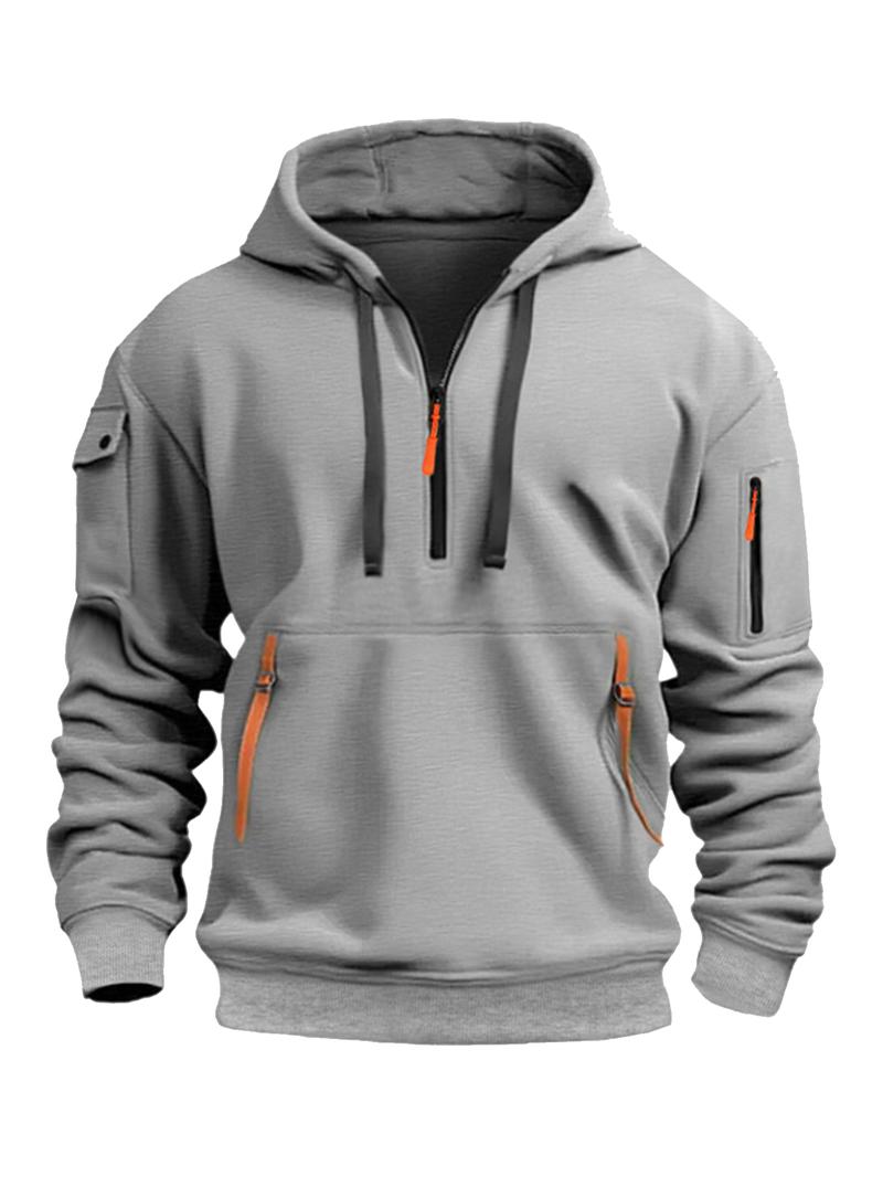 Product Introduction of A stylish windproof and fleece hoodie for autumn and winter warmth, perfect for casual parties 8