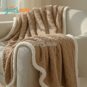 Summersun09 Selimut Bulu Domba Tebal Ukuran Jumbo Bahan Fleece Lembut Anti Bakteri Cocok untuk Ranjang atau Kursi Berat 1.6 kg