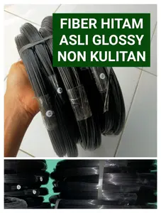 ruji sangkar fiber HITAM Glossy asli bukan kulitan murah ukuran 1mm 1,3mm 1,5mm 1,8mm 2mm