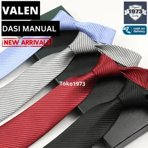 VALEN - DASI MANUAL SALUR GARIS 8CM pria regular dasi formal dasi kantor wedding tie
