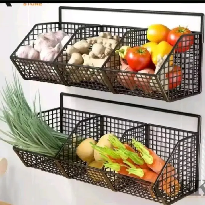 RAK DAPUR TEMPAT BAWANG TEMPEL / RAK BESI SERBAGUNA TEMPEL TANPA DI BOR SUDAH ADA PEREKAT