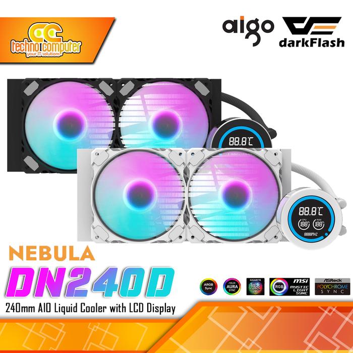 Gambar CPU COOLER DARKFLASH NEBULA DN240D ARGB with 2.1inch LCD Display - 240mm AIO Liquid Cooler dari Techno Computer Bali Kota Denpasar Tokopedia