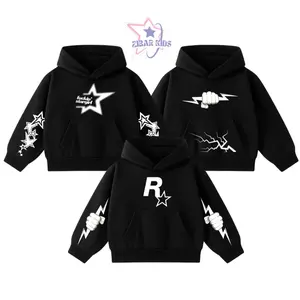 ￼Jaket Boxy Anak Laki-laki Perempuan Usia 2-12 Tahun Bahan Fleece Motif Bintang Hoodie Boxy Anak Premium Unisex Fashion