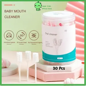 [Souren] Pembersih Mulut Bayi - Baby Mouth Cleaner - Oral Cleaner Kapas Batang Sikat Gigi Sikat Bayi Lidah Untuk Bayi 0-3 Tahun pembersih Lidah