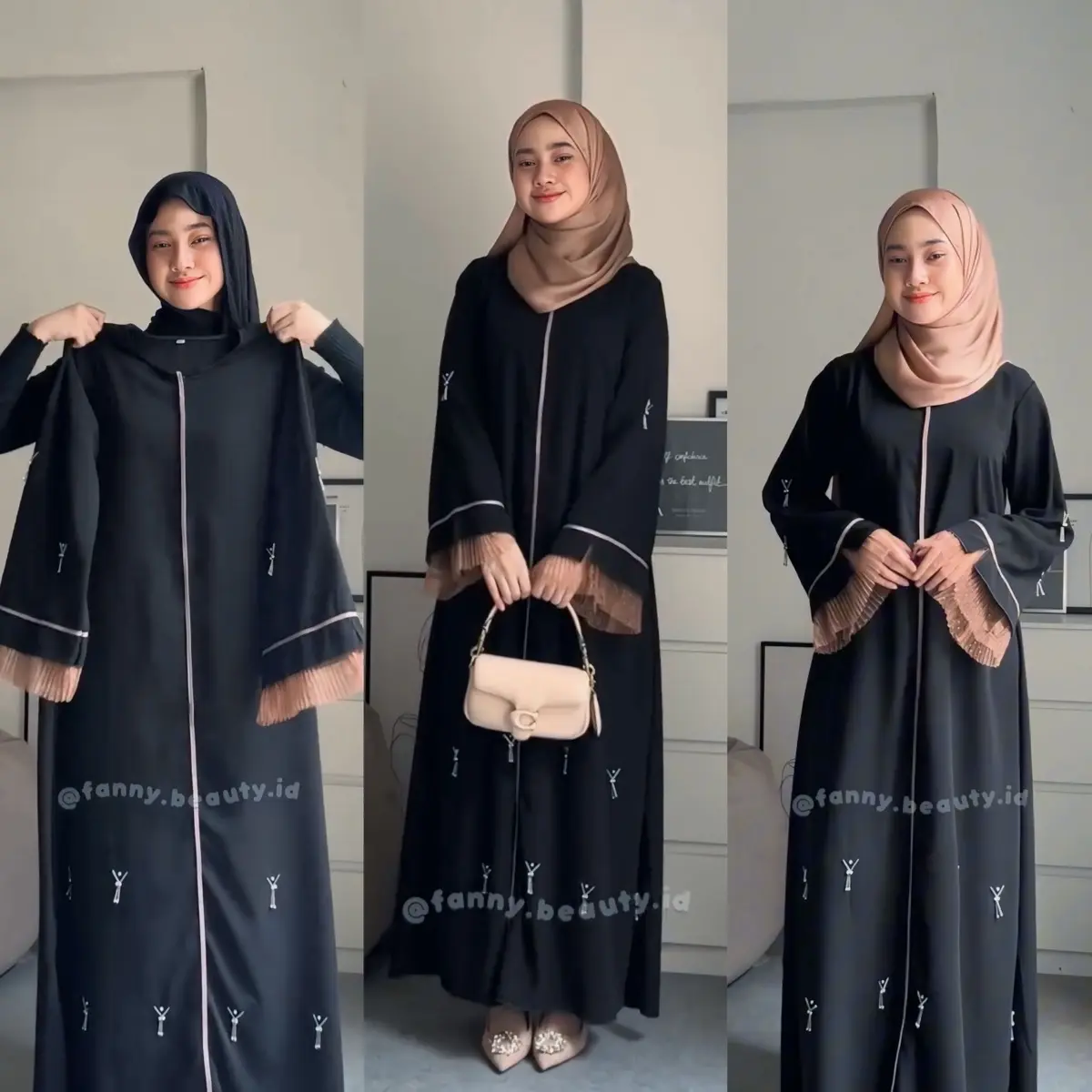Naaya Abaya by fanny.beauty.id Muslim Cantik Mutiara Payet