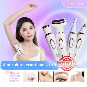 T-HIR-0062 Alat cukur rambut 4 in 1/bulu ketiak/kaki/kemaluan wanita Pencukur Bulu Perontok Bulu Cukuran Shaver Permanent Alat Penghilang bulu Rambut Mini Hair Removal Wajah Wajah