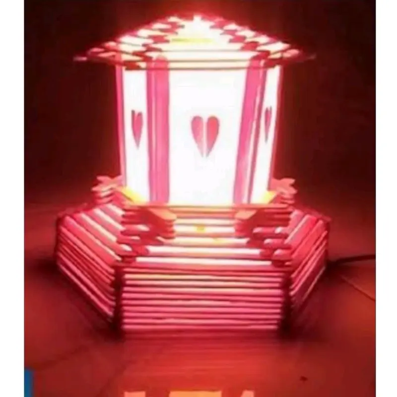 lampion dari stik es krim/lampion unik/lampion 6