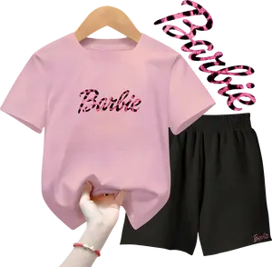 Setelan Anak Perempuan BARBI | Baju Stelan Anak Laki Laki Celana Panjang & Pendek Model Terbaru 5 - 15 tahun Motif Fashion