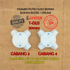 T DUS TDUS TDOS KRESDUS PIPA CONDUIT LISTRIK CABANG 3 CABANG 4 20MM PUTIH T DUS TDUS TDOS KRESDUS PIPA CONDUIT LISTRIK CABANG 3 CABANG 4 20MM PUTIH