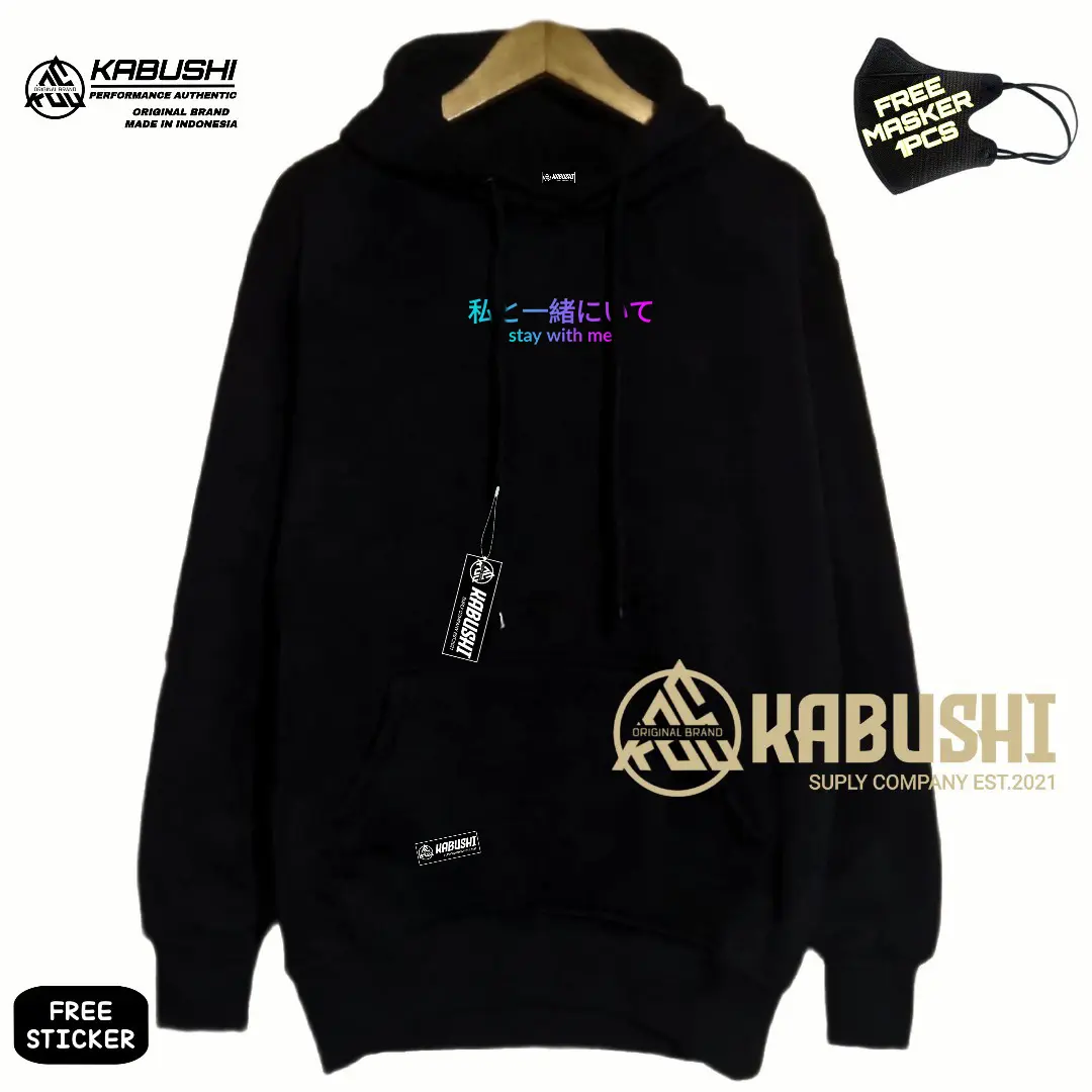 Jaket Sweater Terbaru Hoodie Distro STAY WITH ME Ori Sweater Hoodie Switer Hodie Cowok Oversize Jumper Hoodie Cewek Cowok Unisex Pria Wanita Jumbo Fleece Lembut Motif Nyaman Outdoor Panjang Keren Hitam