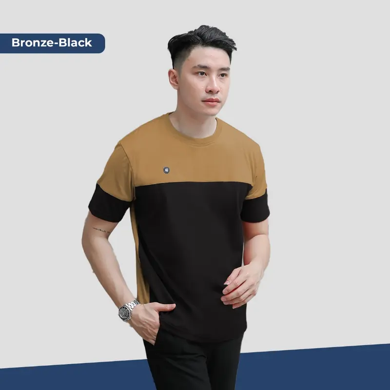 BROGUY Kaos Polos Color-Block Casual Combed 24s Tebal Nyaman 5