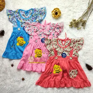 Pepi Jr - Dress bayi perempuan 0-3 tahun / baju anak perempuan lucu murah Planet Kidz Bee-04
