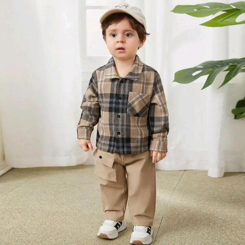 Motif Best seller Atasan kemeja anak bahan katun flanel untuk usia 3-13 Fashion 1