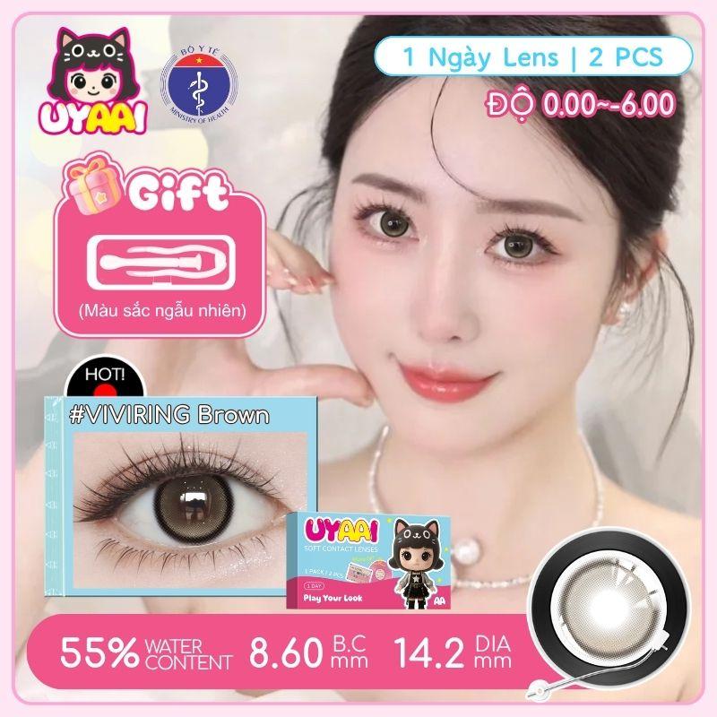  【Any 2 get 10% off  Kính áp tròng 1 ngày 1 day lens UYAAI DIA 14,2-14.5mm độ 0-6 Màu tự nhiên Mềm mại và Nhẹ Dễ đeo Phù hợp với Mắt Ưu đãi 