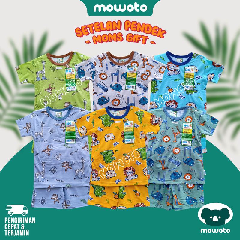 [ 3 setel ] Setelan PENDEK Moms Gift Terbaru ( 1-4 tahun ) Setelan Baju Main Anak Pendek - Mowoto 4