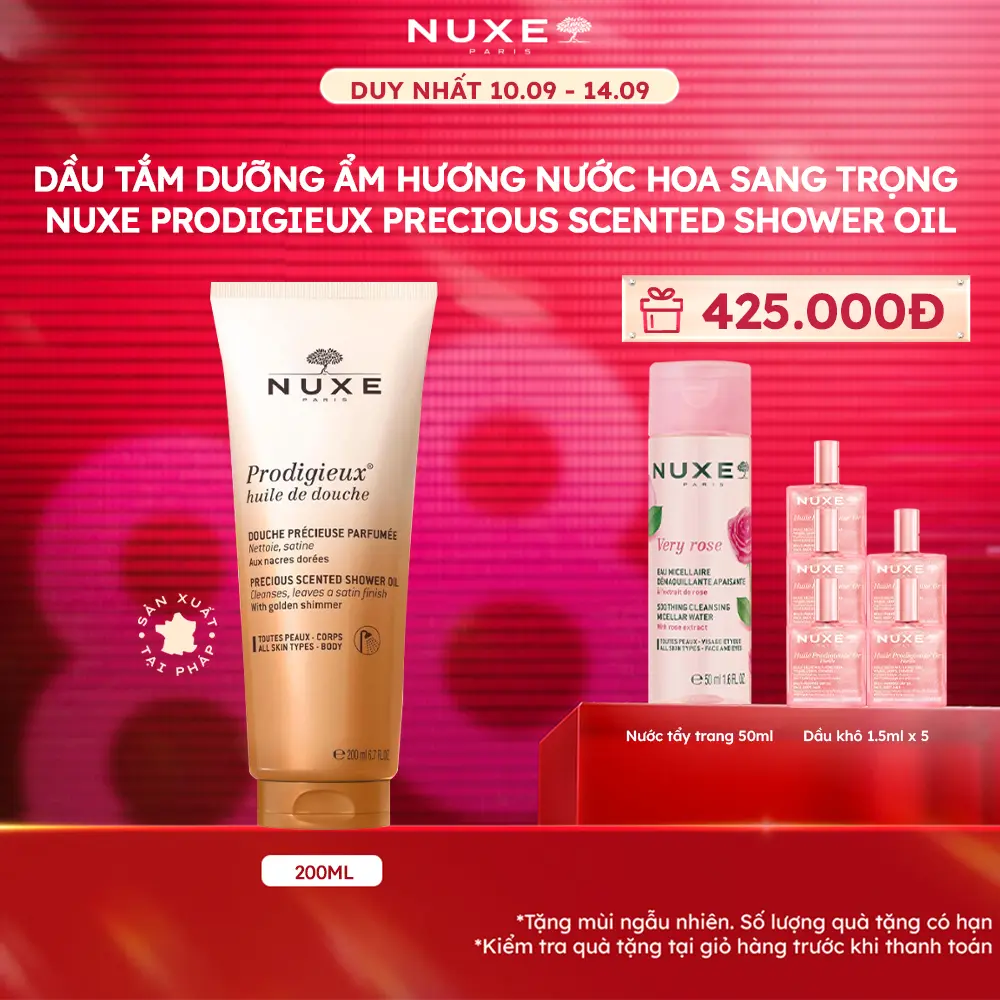 Dầu Tắm Dưỡng Ẩm Hương Nước Hoa Sang Trọng Nuxe Shower Oil 200ml