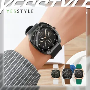 Yesstyle Jam Tangan Wanita Rubber Silicon Dial Kotak Analog Watch Fashion Style