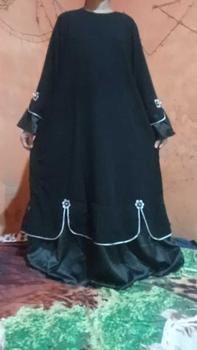 Product Review of Yesha Flowers Abaya by fanny.beauty.id  Kombinasi Satin Polos  Mewah  Dress  Gamis  Wanita Muslim Bunga  Cantik from ** A**a ** 2