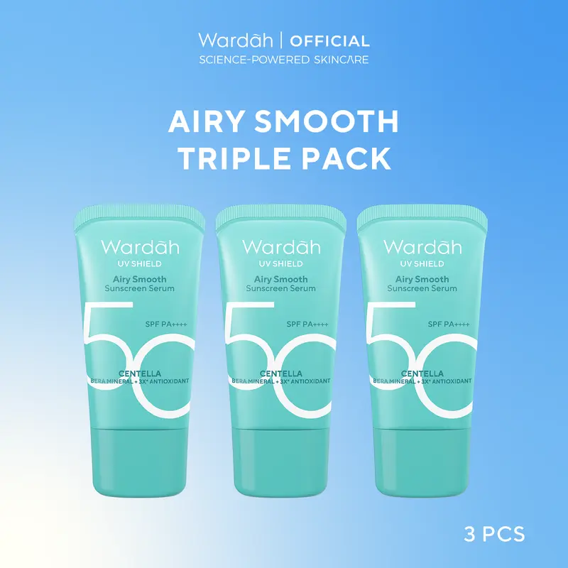 [BUY 3 GET 4] [TRIPLE PACK] Wardah UV Shield Sunscreen SPF 35 SPF 50 - Airy Smooth, Essential Gel, Acne Calming, Aqua Fresh, Tone Up, Physical 4