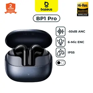 [BEST SELLING] Baseus BP1 Pro TWS Earphone | Bluetooth 6.0 | Hi-Res LDAC -50dB ANC | 55 Jam Playtime | IP55 Waterproof | Mikrofon ENC & Touch Control