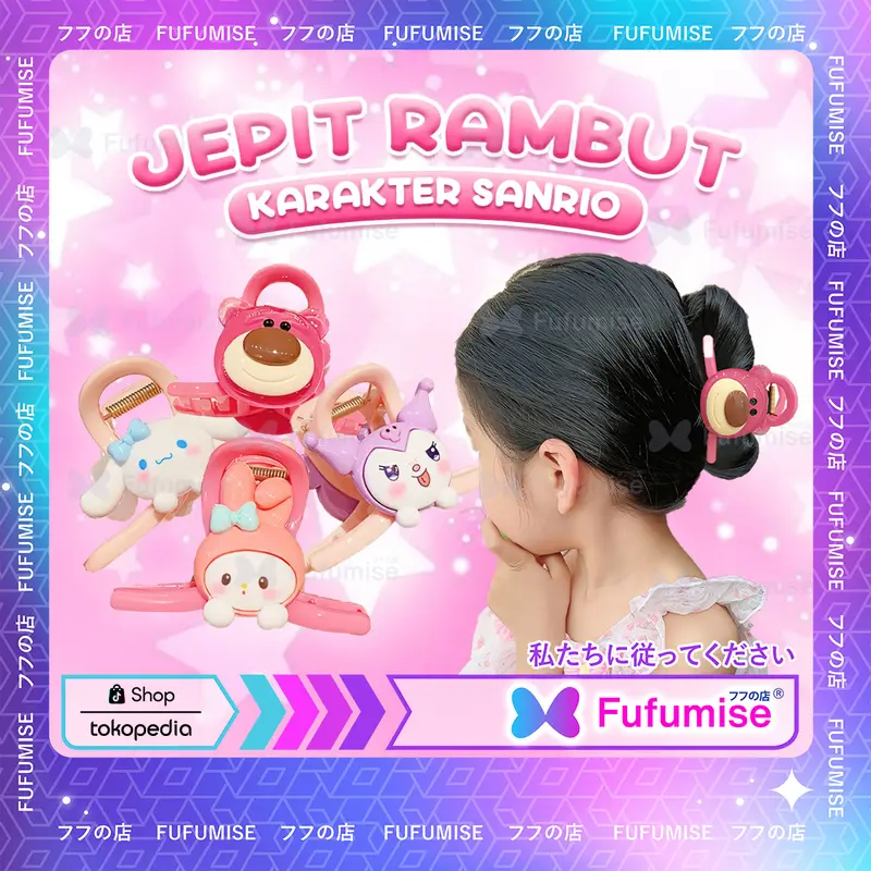 Jepit Rambut Karakter Sanrio Untuk Anak Perempuan / Hairpin Aksesoris Rambut Lucu / Jepit Rambut Lotso / Jepit Rambut Sanrio Fashion 0