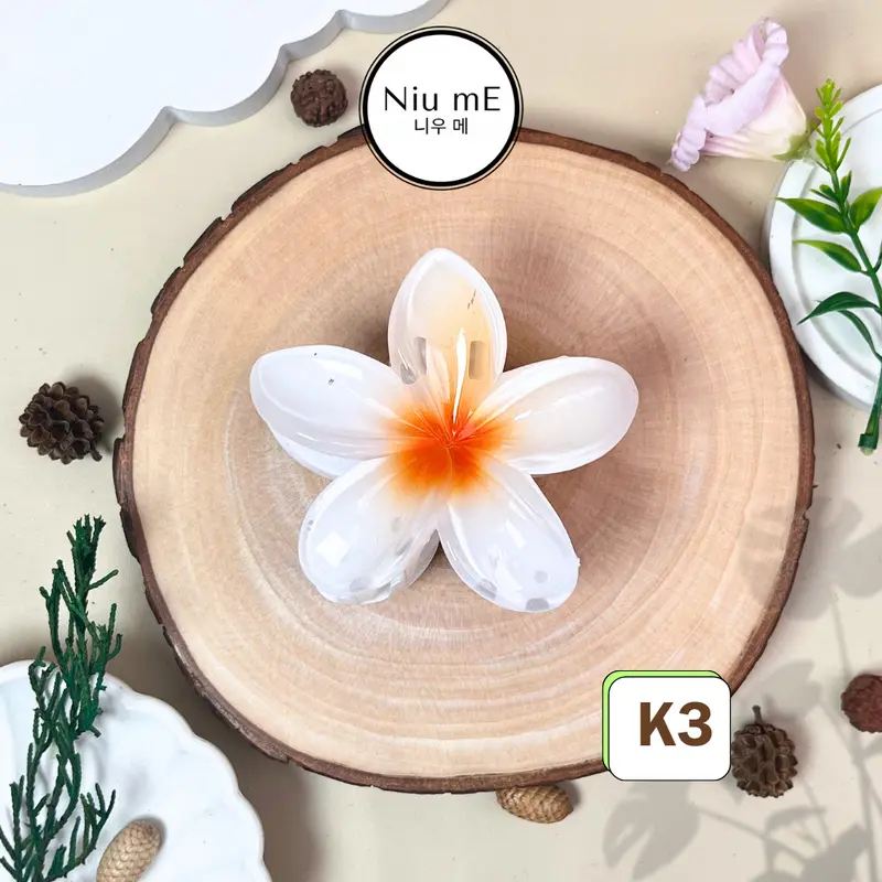 Jedai Kamboja / Jepit Bunga Kamboja / Jepitan Orchid Hair Clip Aesthetic Korean Style Jedai Acrylic Gradien Manis Elegan Hadiah Wanita Plastik Manik  Akrilik 3