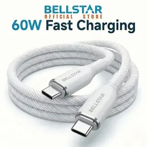 BELLSTAR Kabel Data Type C To Type C Fast Charging MFI 60W c to c For iPhone 15 Samsung infinix xiaomi redmi macbook kabel charger hp kabel data type c fast charging