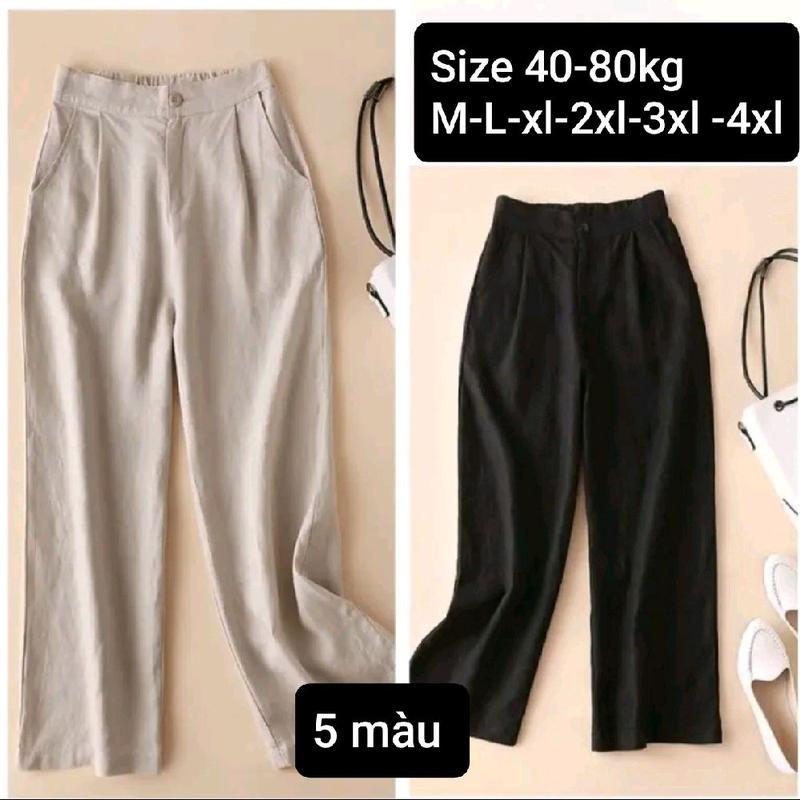   COMBO 2q&Lẻ 1q  Quần ống rộng nữ  BIGSIZE <80kg dáng suông vải đũi mềm mát cúc khóa chun lưng phong cách hàn quốc dễ mặc dễ phối đồ đi chơi đi làm 