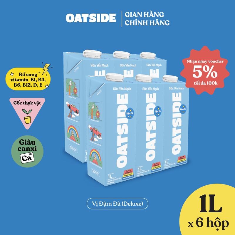 Sữa yến mạch OATSIDE vị Đậm Đà Deluxe 1L x 6 - Không lactose Thơm ngon sánh mịn