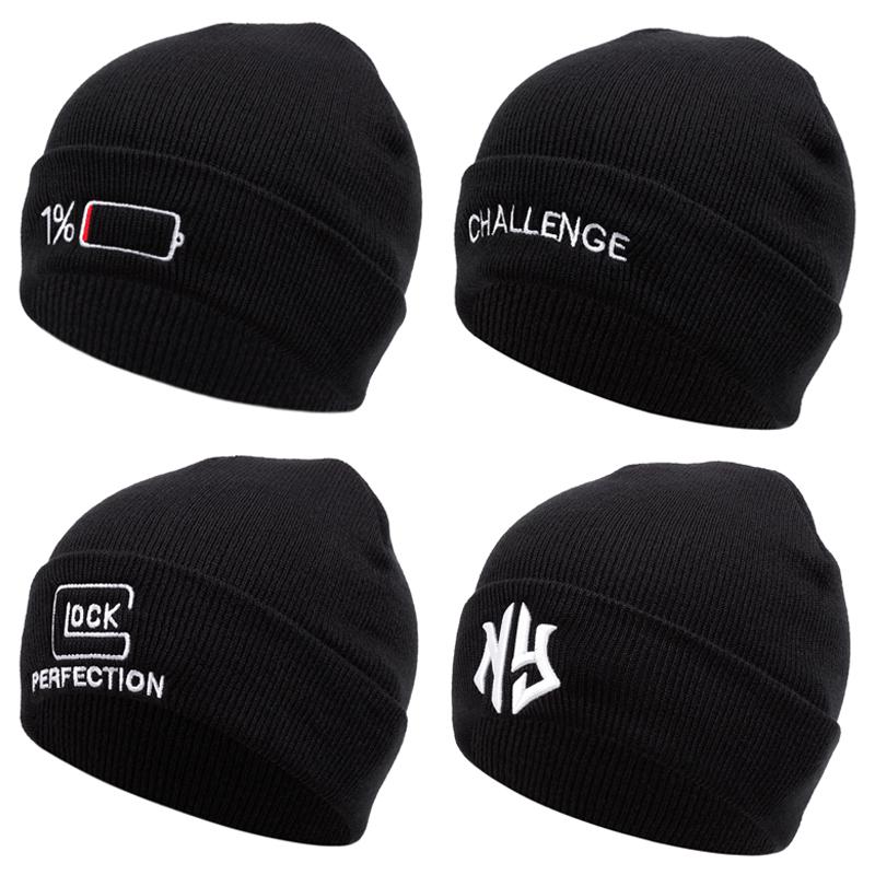 Mũ Dệt Kim Thêu Thời Trang Dành Cho Nam Và Nữ Mũ Len Đi Chơi Ngoài Trời Phong Cách Cổ Điển Thích Hợp Cho Mùa Thu Và Mùa Đông Mũ Đen Hip Hop