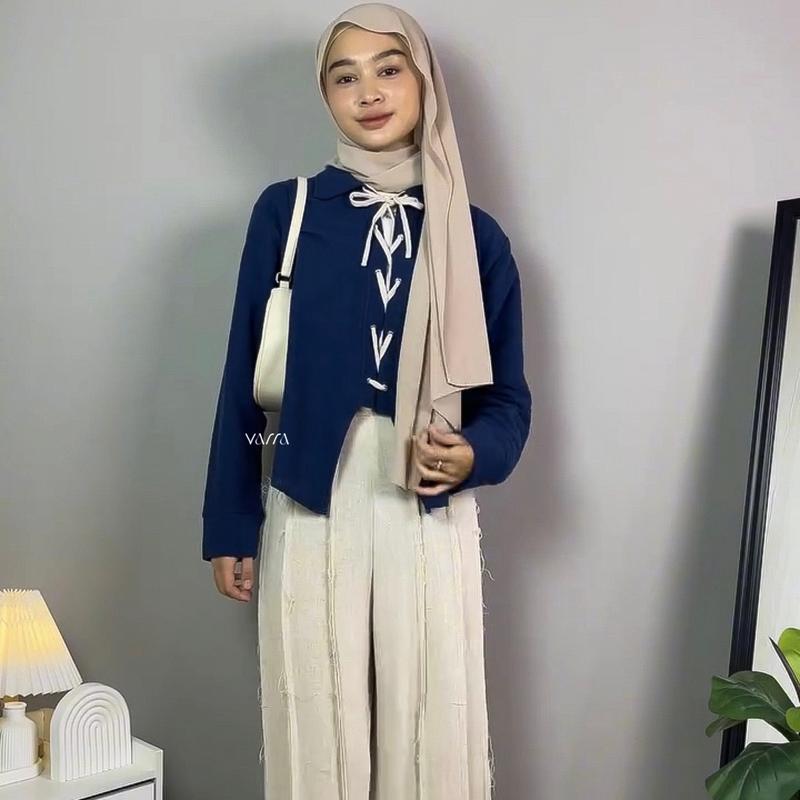 RIBBON SHIRT KEMEJA TALI KEMEJA WANITA BAHAN KATUN 1