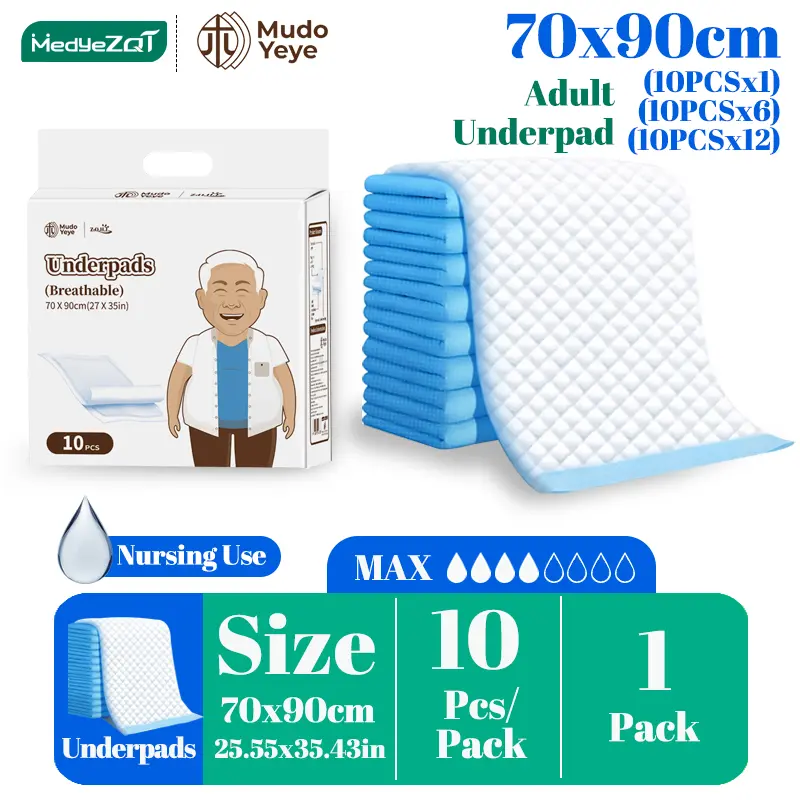 UNDERPADS（70*90cm /25.55x35.43in ）10s Absorbent Underpad Carton Sales Senior Care Disposable Sheet