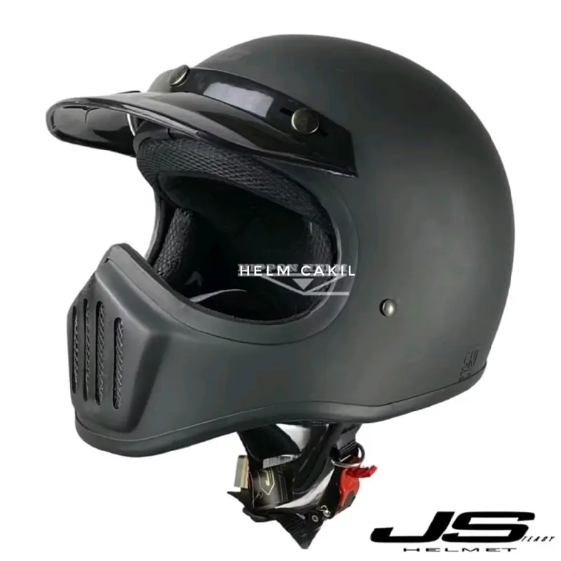 Helm Cakil Js Full Face Import Premium dengan Busa yang Bisa Dilepas untuk Motor SML - Motorcycle Sepeda 6