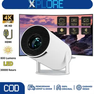 【COD】XPLORE-Proyektor  Smart Proyektor HY300 Android 11.0 4K UHD 1080P WiFi6.0 Bluetooth 5.0 1GB+8GB 320 ANSI Lumens