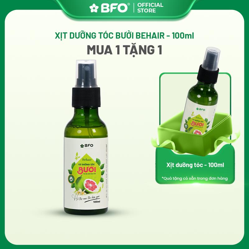 [MUA 1 TẶNG 1] Xịt Tóc Tinh Dầu Bưởi BFO Behair 100ml - Tinh Chất Từ Thiên Nhiên Giúp Kích Thích Mọc Tóc Phục Hồi Tóc Hư Tổn | Xịt Dưỡng Tóc Bưởi